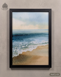 Azure Ocean Wash - Abstract Watercolor Landscapes #03 - Glass Framed Wall Art