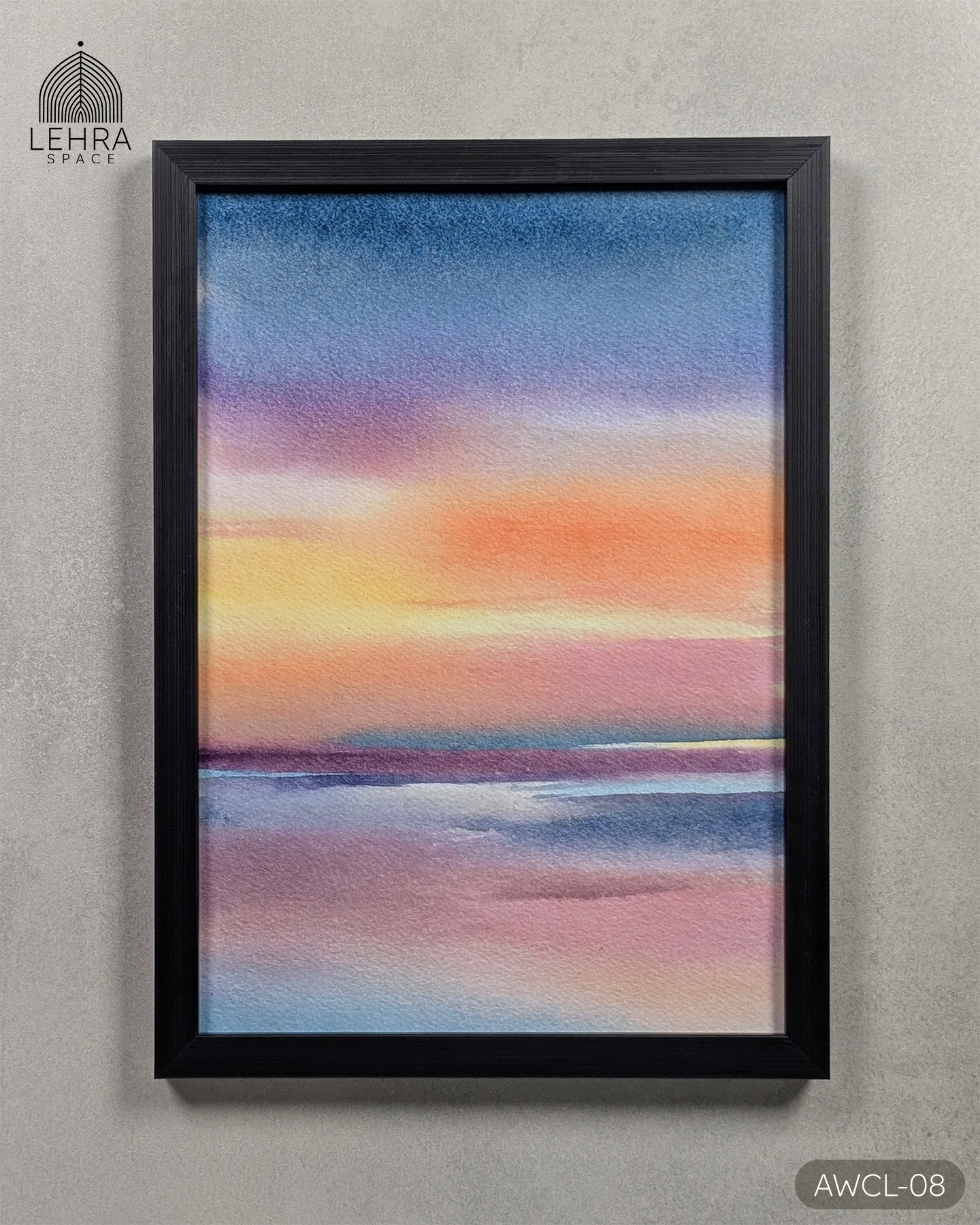 Ethereal Sunset Hues - Abstract Watercolor Landscapes #08 - Glass Framed Wall Art