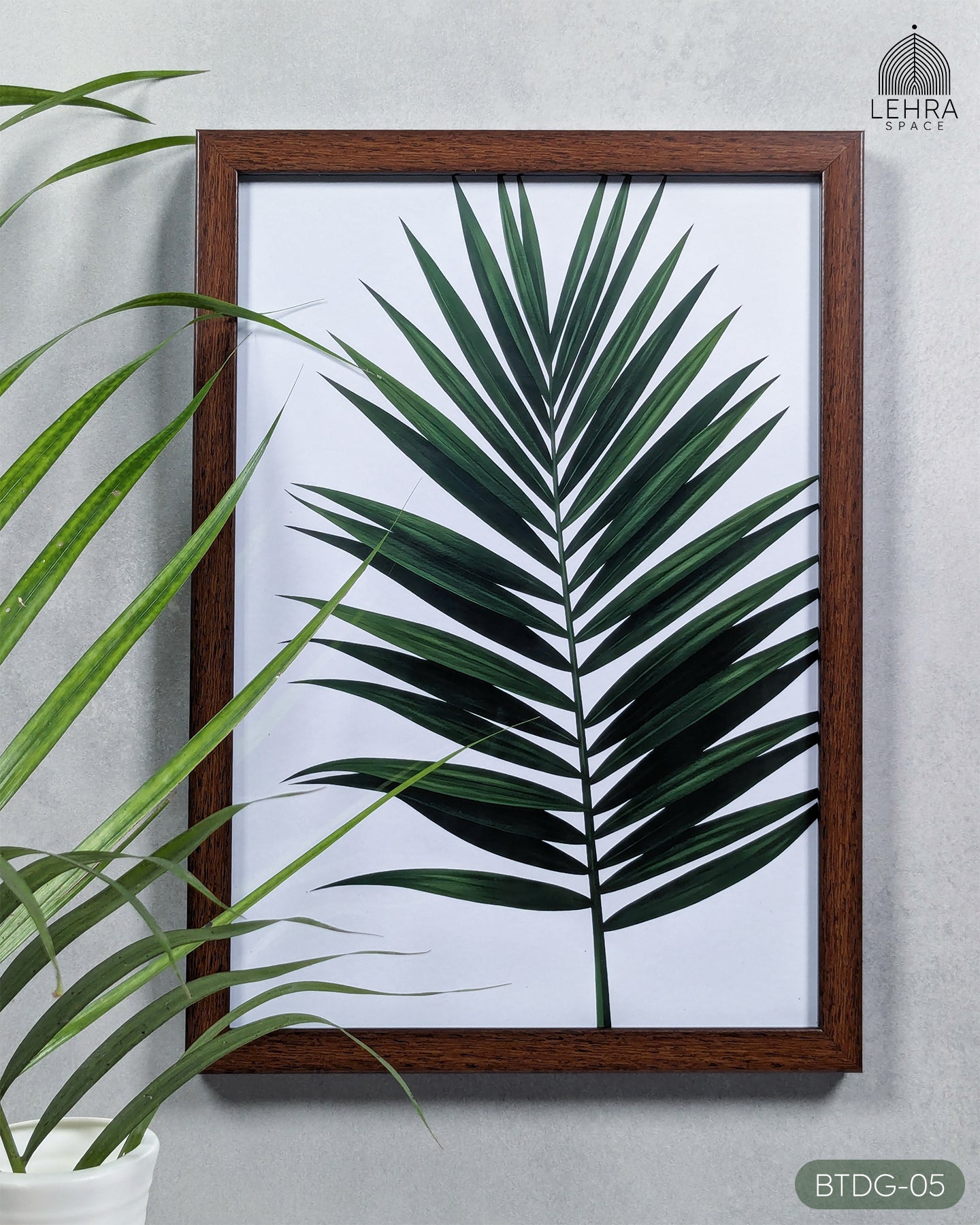 Classic Palm Frond - Botanical Dark Green #05 - Glass Framed Wall Art