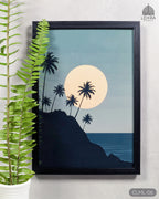 Coconut Tree Hill - Ceylon Landscapes by Moonlight #06 - Glass Framed Wall Art