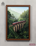 Nine Arch Train - Ceylon Scenery Illustrated #03 - Glass Framed Wall Art