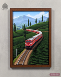 Upcountry Train Journey - Ceylon Scenery Illustrated #05 - Glass Framed Wall Art