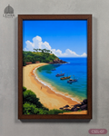The Beach Cove - Ceylon Scenery Illustrated #07 - Glass Framed Wall Art