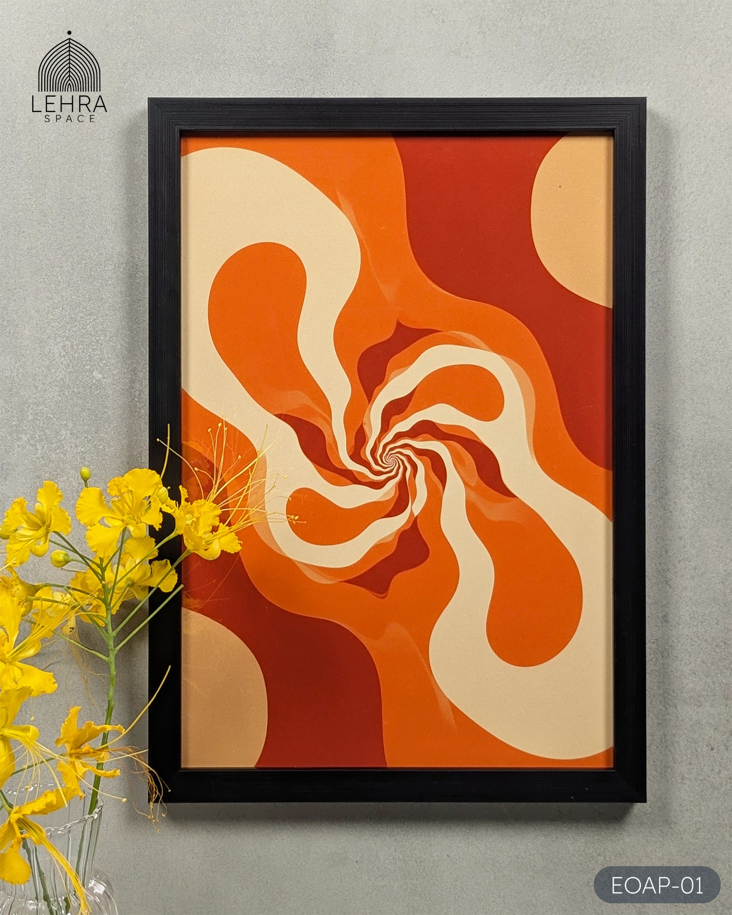 Earthy Orange Abstract Patterns #01 - Glass Framed Wall Art