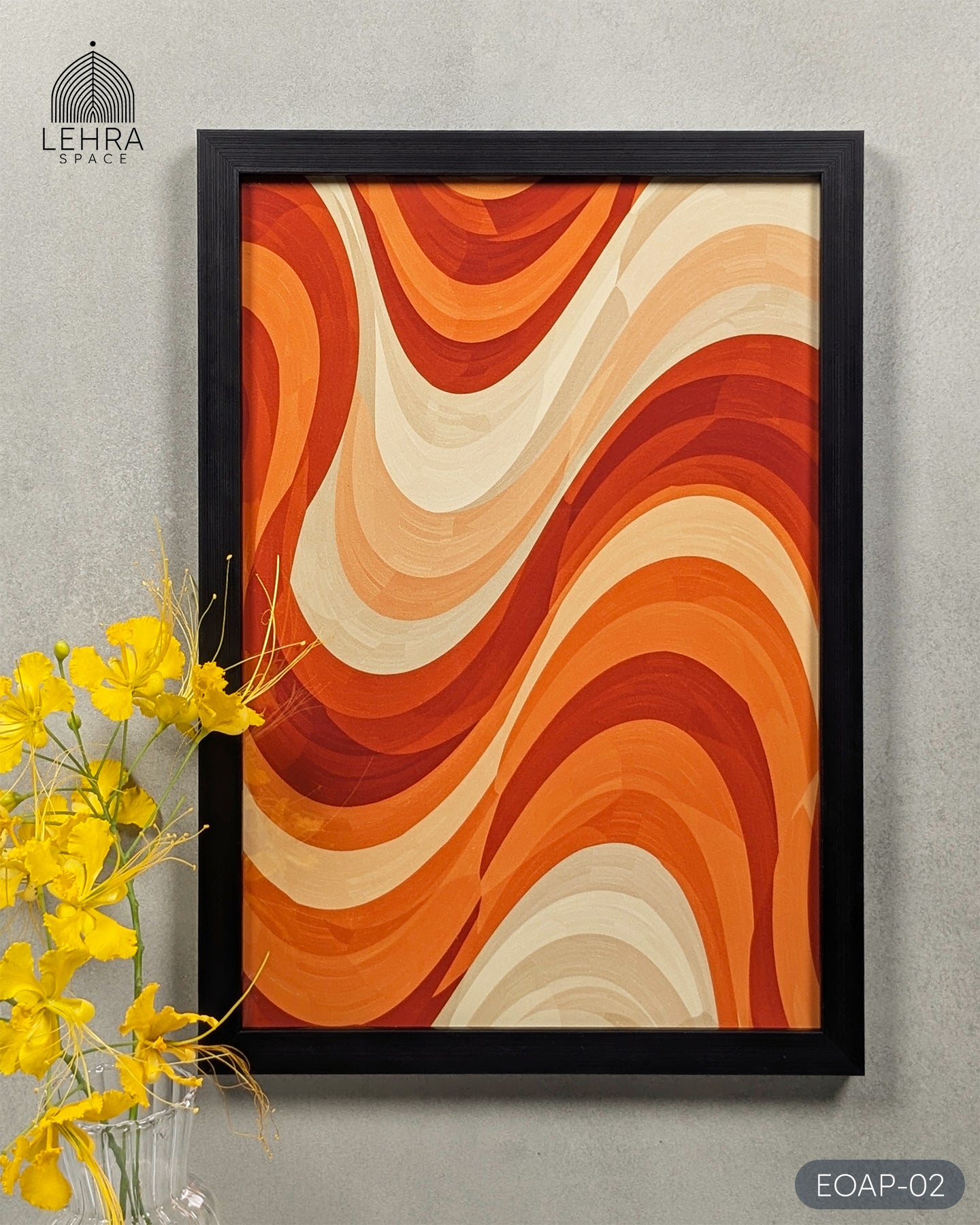 Earthy Orange Abstract Patterns #02 - Glass Framed Wall Art
