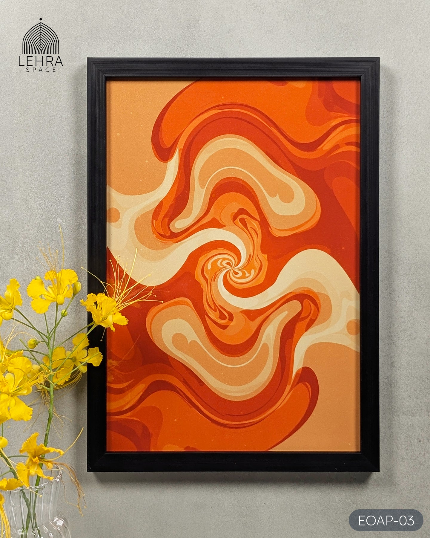 Earthy Orange Abstract Patterns #03 - Glass Framed Wall Art