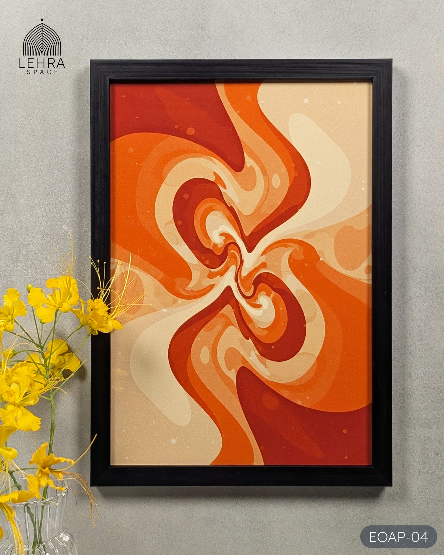 Earthy Orange Abstract Patterns #04 - Glass Framed Wall Art