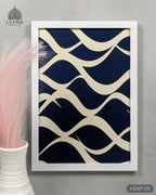 Modern Indigo Abstract Patterns #05 - Glass Framed Wall Art