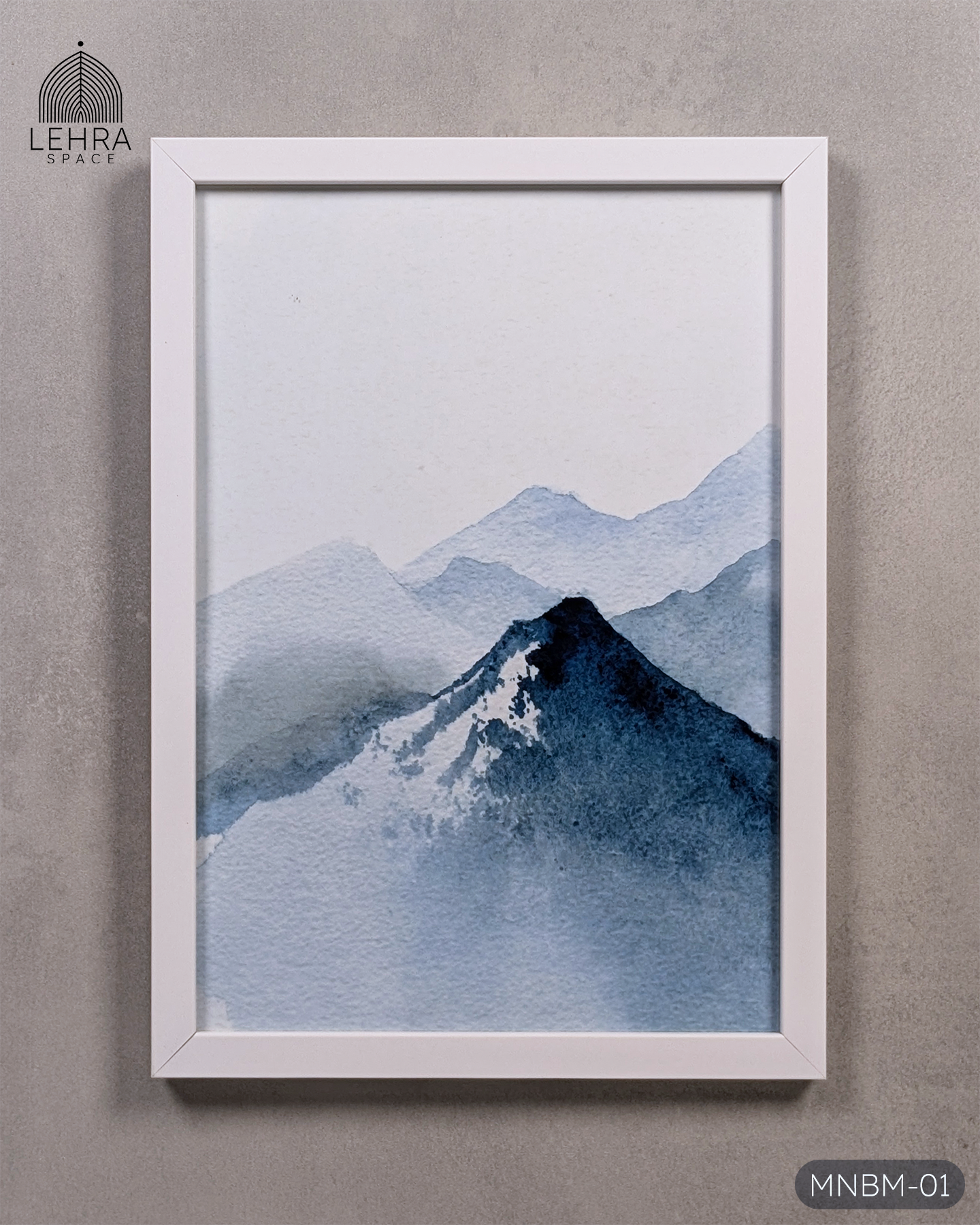 Minimalist Blue Mountains #01 - Glass Framed Wall Art