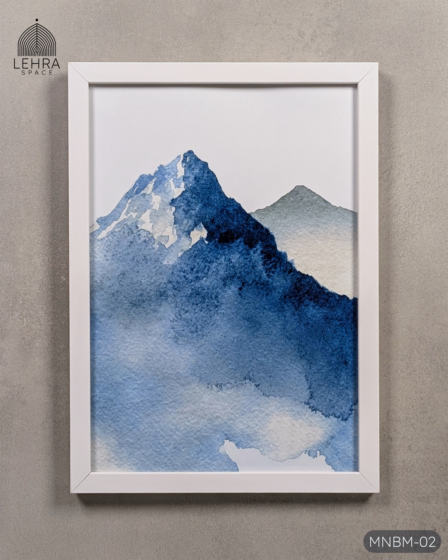 Minimalist Blue Mountains #02 - Glass Framed Wall Art