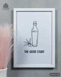 The Good Stuff - Minimalist Kitchen Quotes #04 - Glass Framed Wall Art