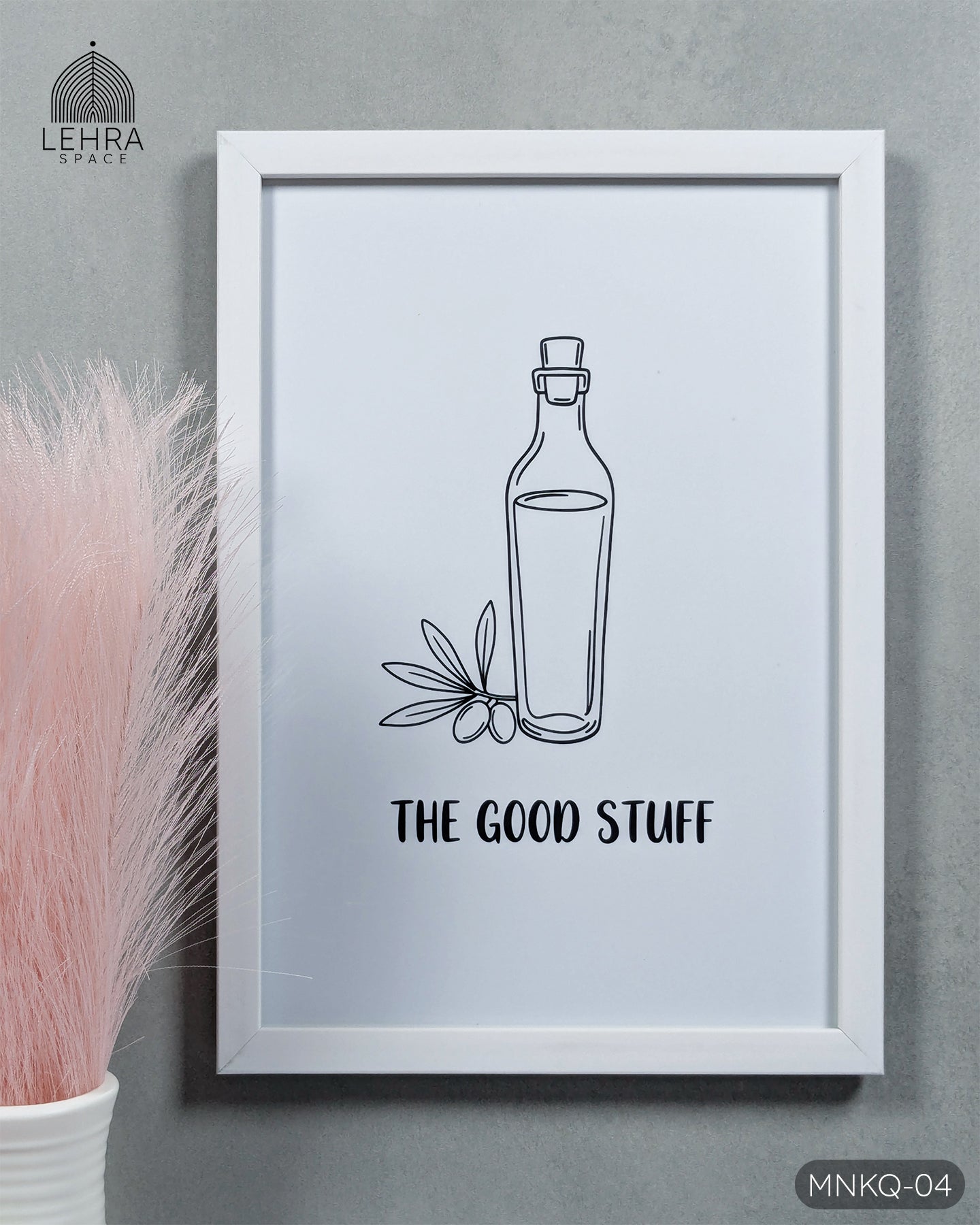 The Good Stuff - Minimalist Kitchen Quotes #04 - Glass Framed Wall Art