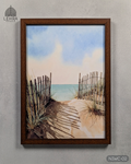 Coastal Dune Path - Nature in Watercolor #02 - Glass Framed Wall Art
