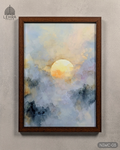Ethereal Sun through Clouds - Nature in Watercolor #03 - Glass Framed Wall Art
