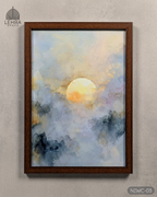 Ethereal Sun through Clouds - Nature in Watercolor #03 - Glass Framed Wall Art