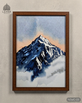 Snow Mountain Summit - Nature in Watercolor #05 - Glass Framed Wall Art