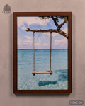 Tropical Ocean Swing - Nature in Watercolor #06 - Glass Framed Wall Art