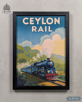 Ceylon Rail - Sri Lankan Retro Posters #01 - Glass Framed Wall Art