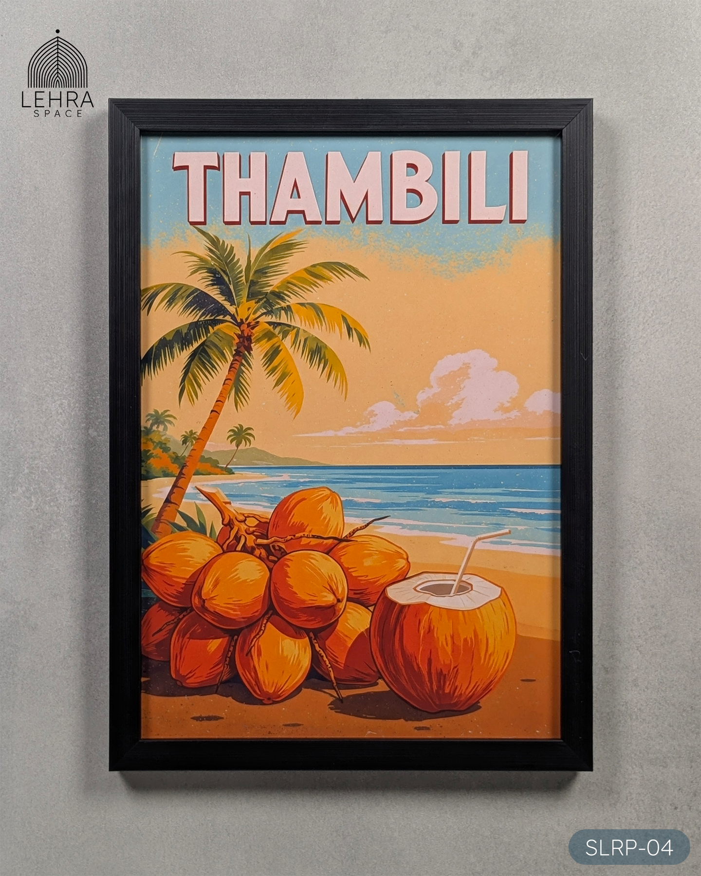 King Coconut - Sri Lankan Retro Posters #04 - Glass Framed Wall Art