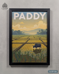 Paddy Fields - Sri Lankan Retro Posters #06 - Glass Framed Wall Art