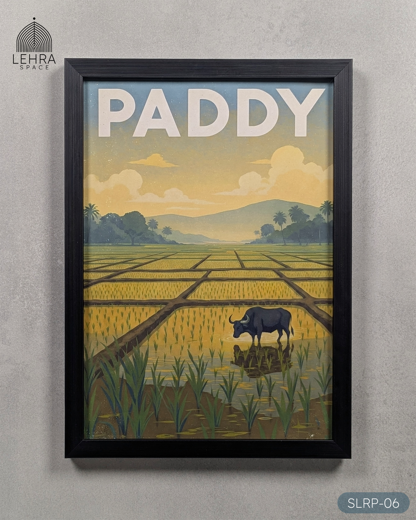 Paddy Fields - Sri Lankan Retro Posters #06 - Glass Framed Wall Art