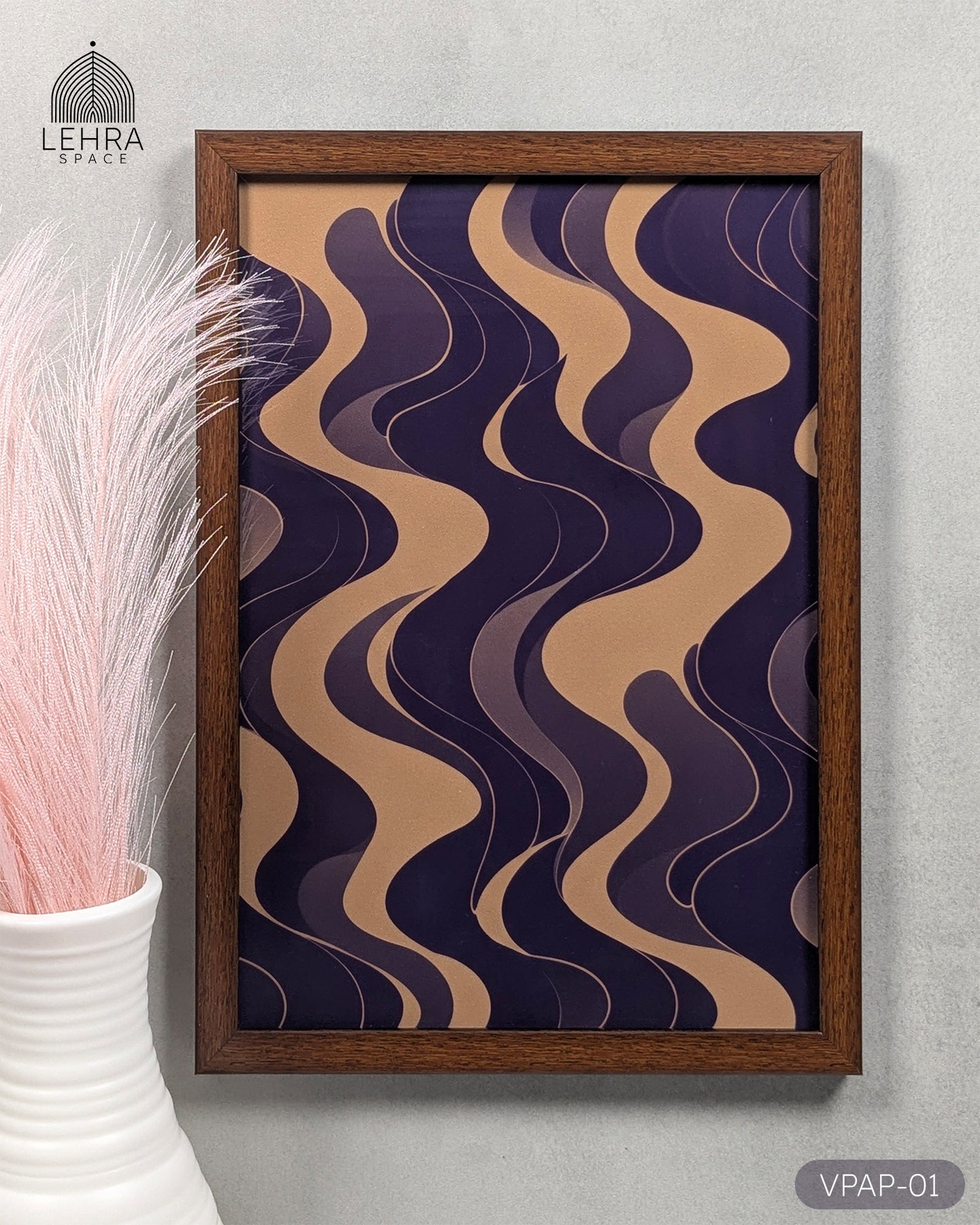 Vintage Purple Abstract Patterns #01 - Glass Framed Wall Art
