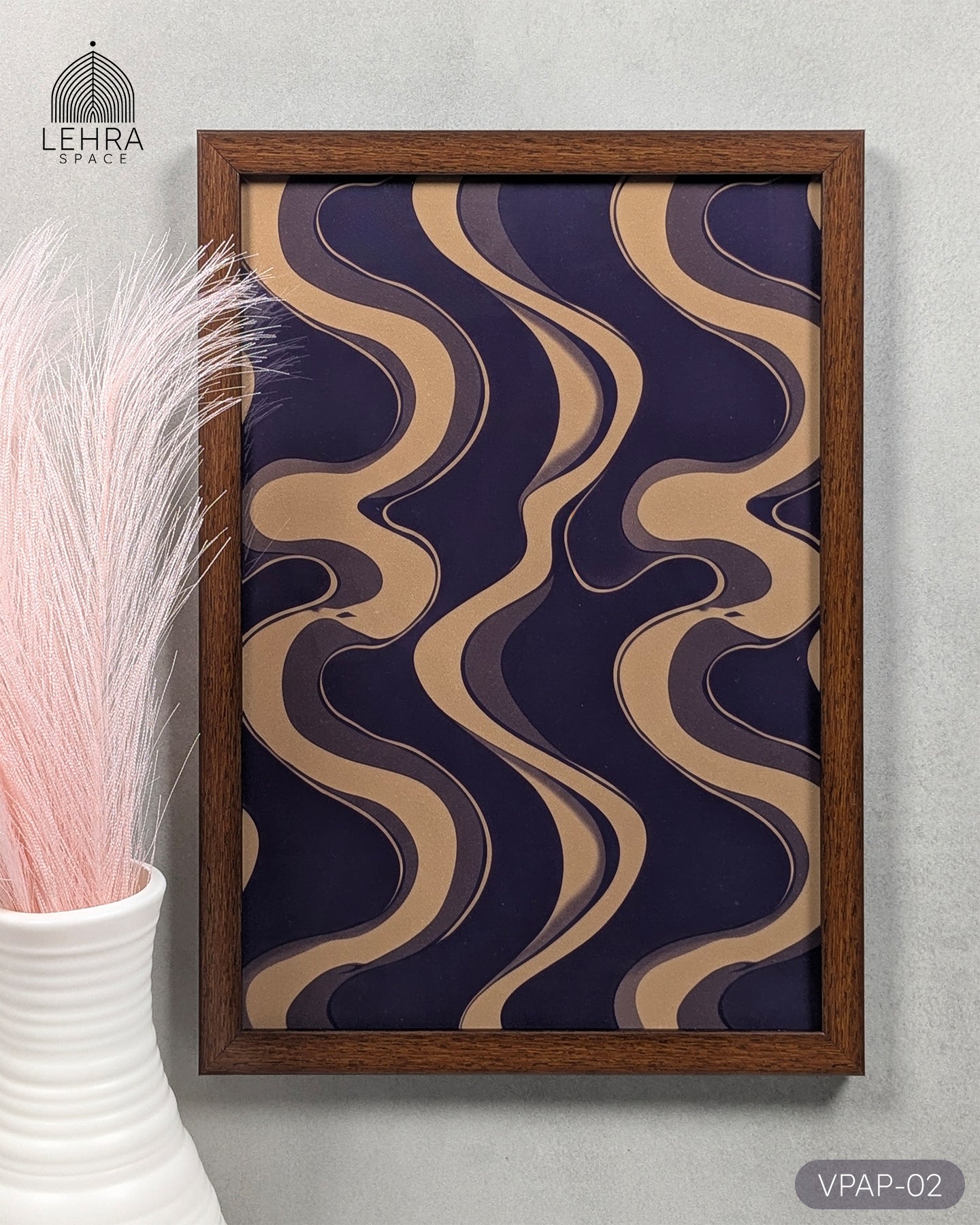 Vintage Purple Abstract Patterns #02 - Glass Framed Wall Art