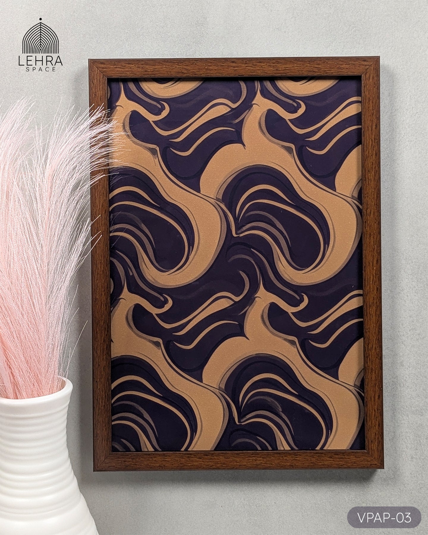 Vintage Purple Abstract Patterns #03 - Glass Framed Wall Art