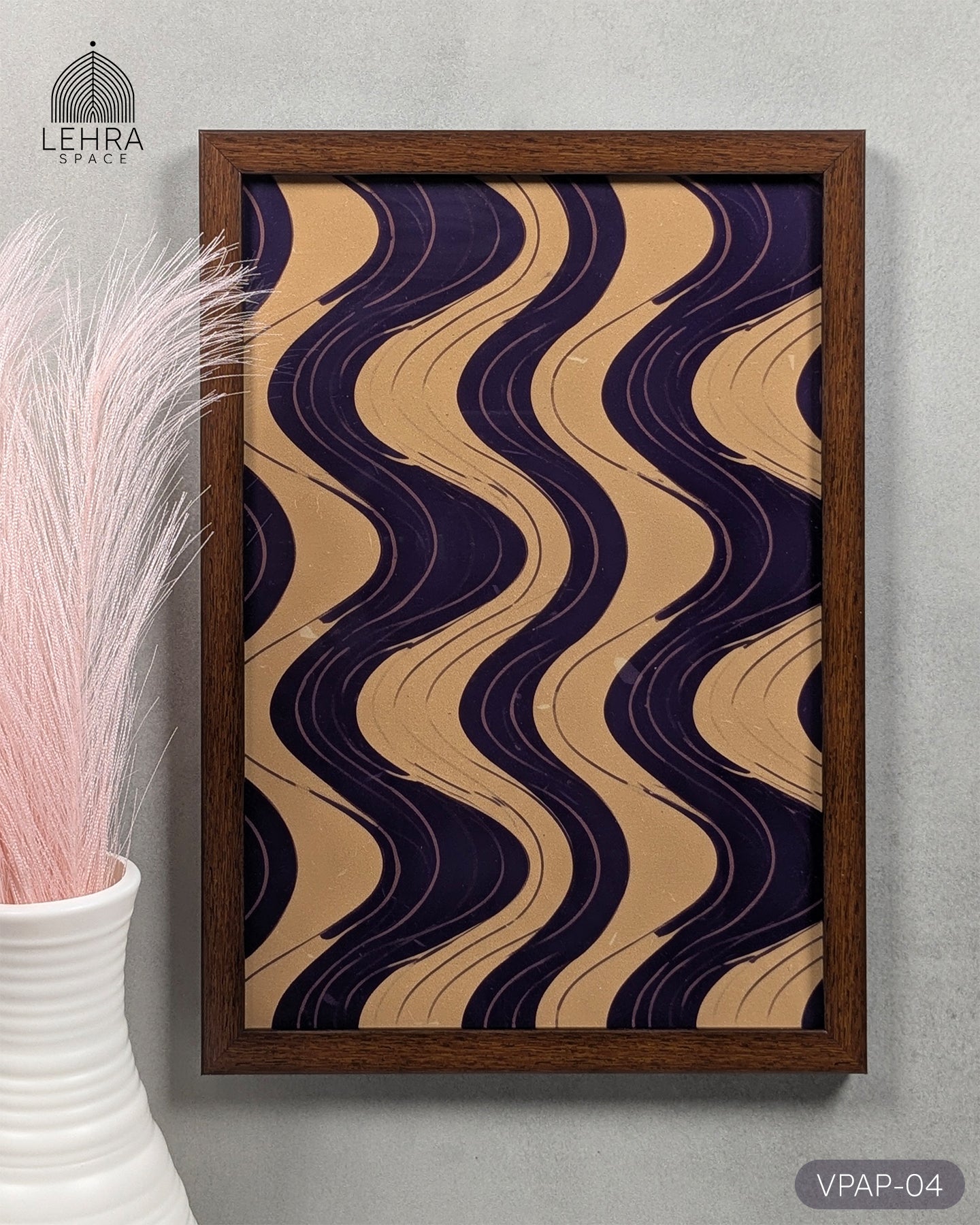 Vintage Purple Abstract Patterns #04 - Glass Framed Wall Art