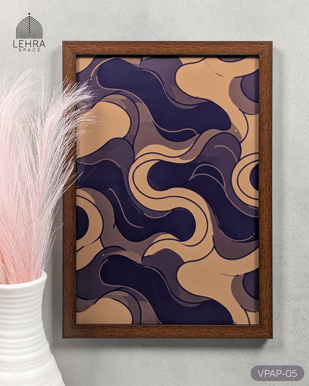 Vintage Purple Abstract Patterns #05 - Glass Framed Wall Art