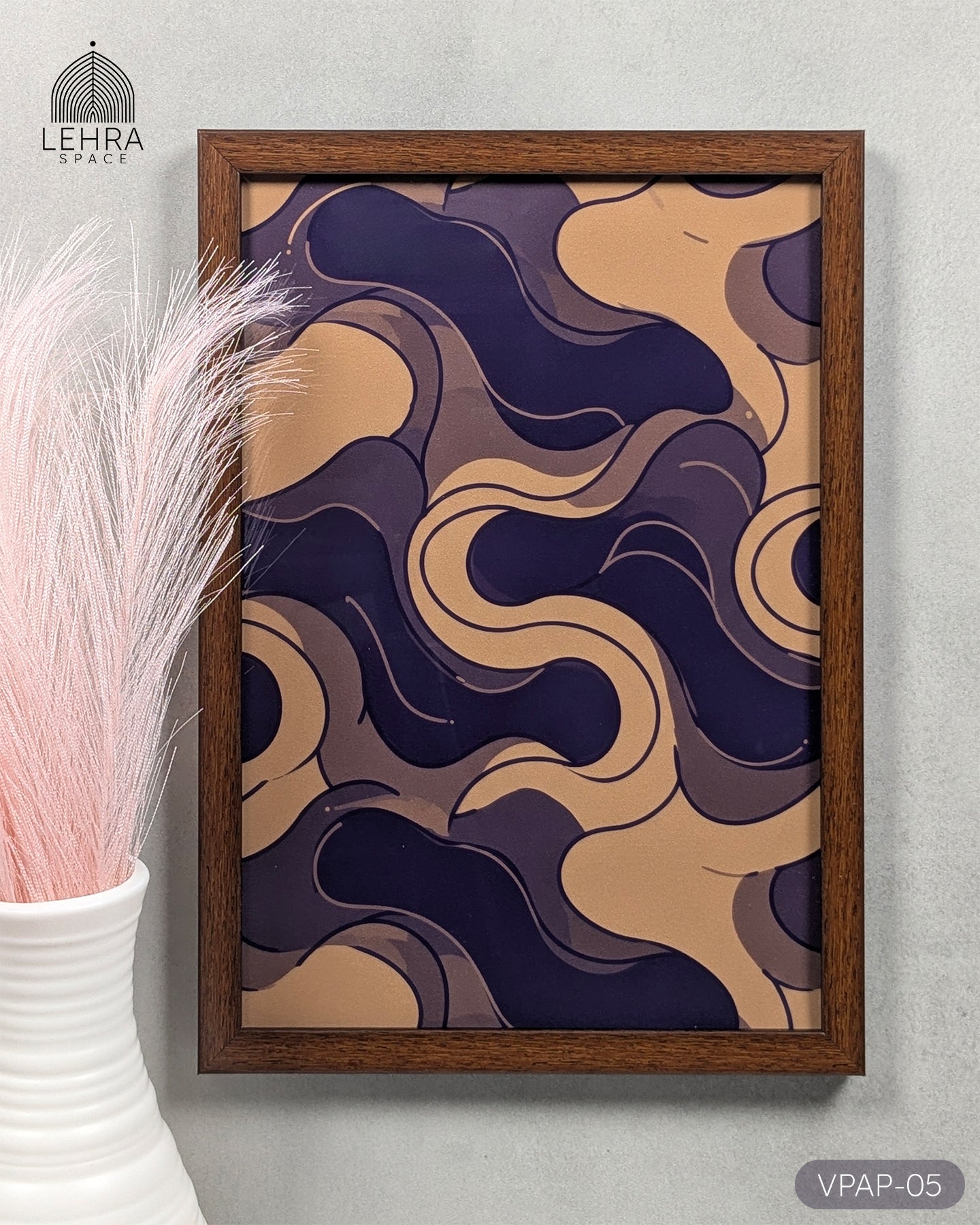 Vintage Purple Abstract Patterns #05 - Glass Framed Wall Art