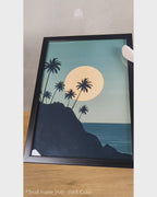Coconut Tree Hill - Ceylon Landscapes by Moonlight #06 - Glass Framed Wall Art