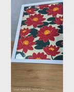Red Lotus - Sri Lankan Floral Patterns #08 - Glass Framed Wall Art