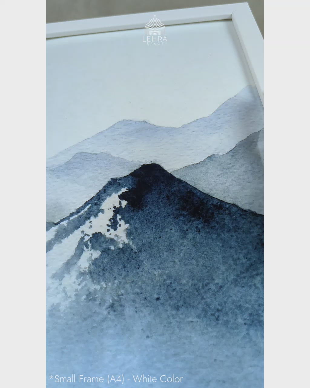 Minimalist Blue Mountains #01 - Glass Framed Wall Art