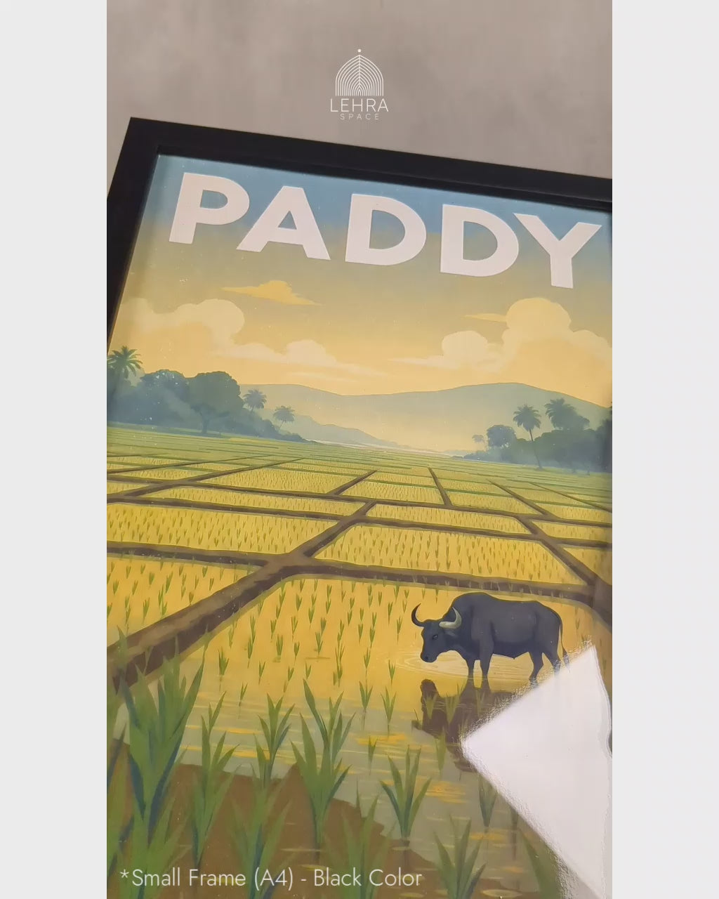 Paddy Fields - Sri Lankan Retro Posters #06 - Glass Framed Wall Art