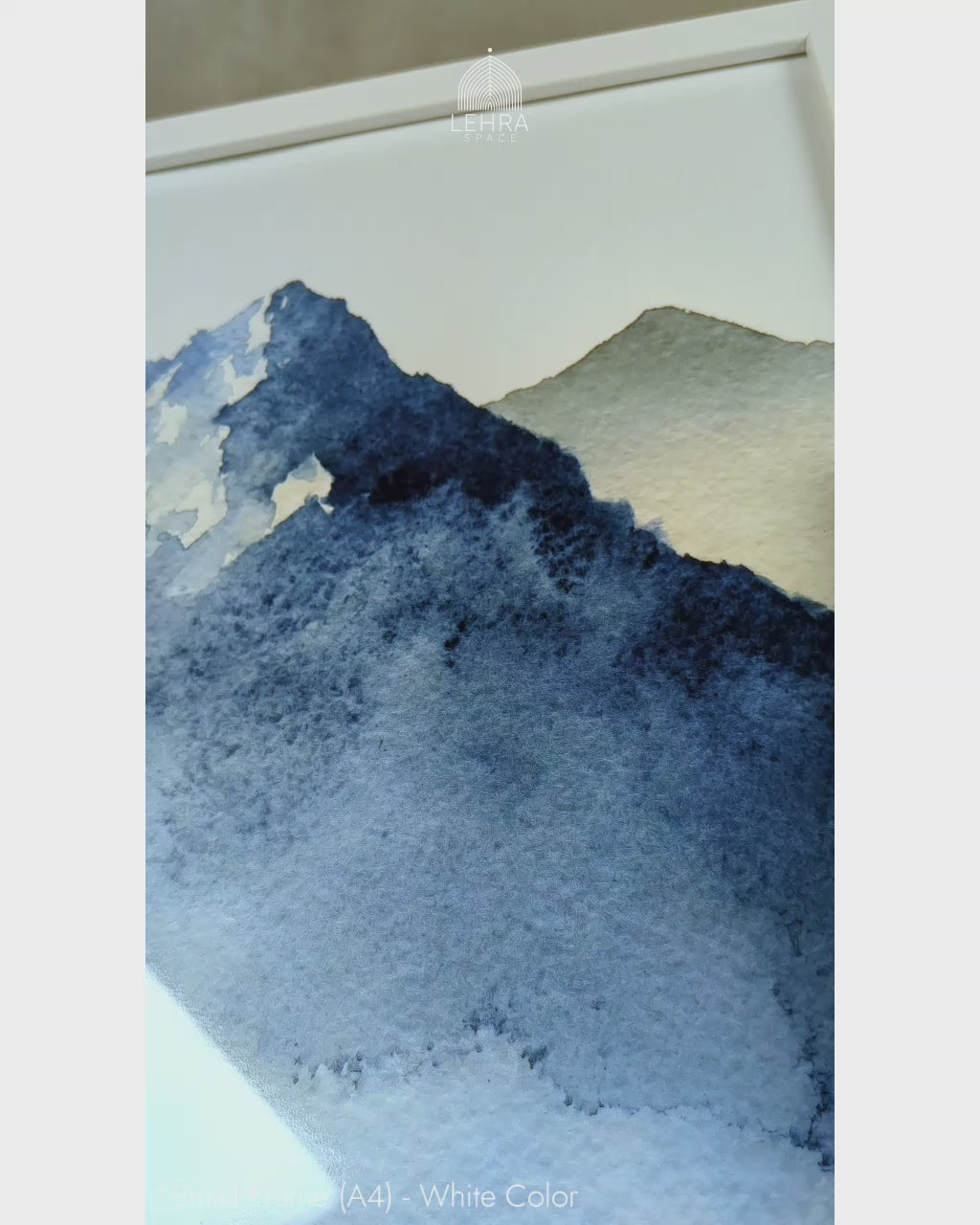Minimalist Blue Mountains #02 - Glass Framed Wall Art