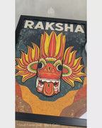 Raksha Mask - Sri Lankan Retro Posters #03 - Glass Framed Wall Art