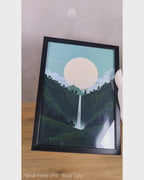 Upcountry Waterfall - Ceylon Landscapes by Moonlight #05 - Glass Framed Wall Art