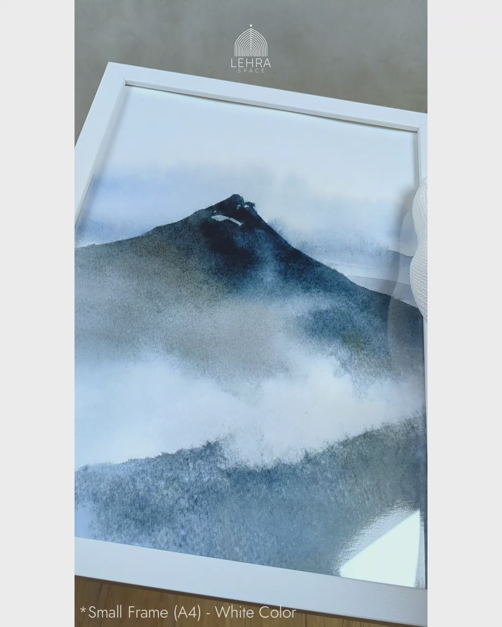 Minimalist Blue Mountains #03 - Glass Framed Wall Art