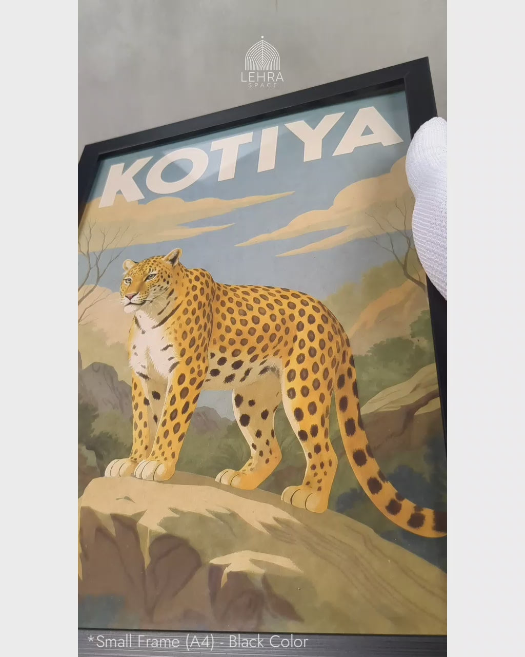 Leopard - Sri Lankan Retro Posters #07 - Glass Framed Wall Art