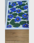 Blue Water Lily - Sri Lankan Floral Patterns #03 - Glass Framed Wall Art