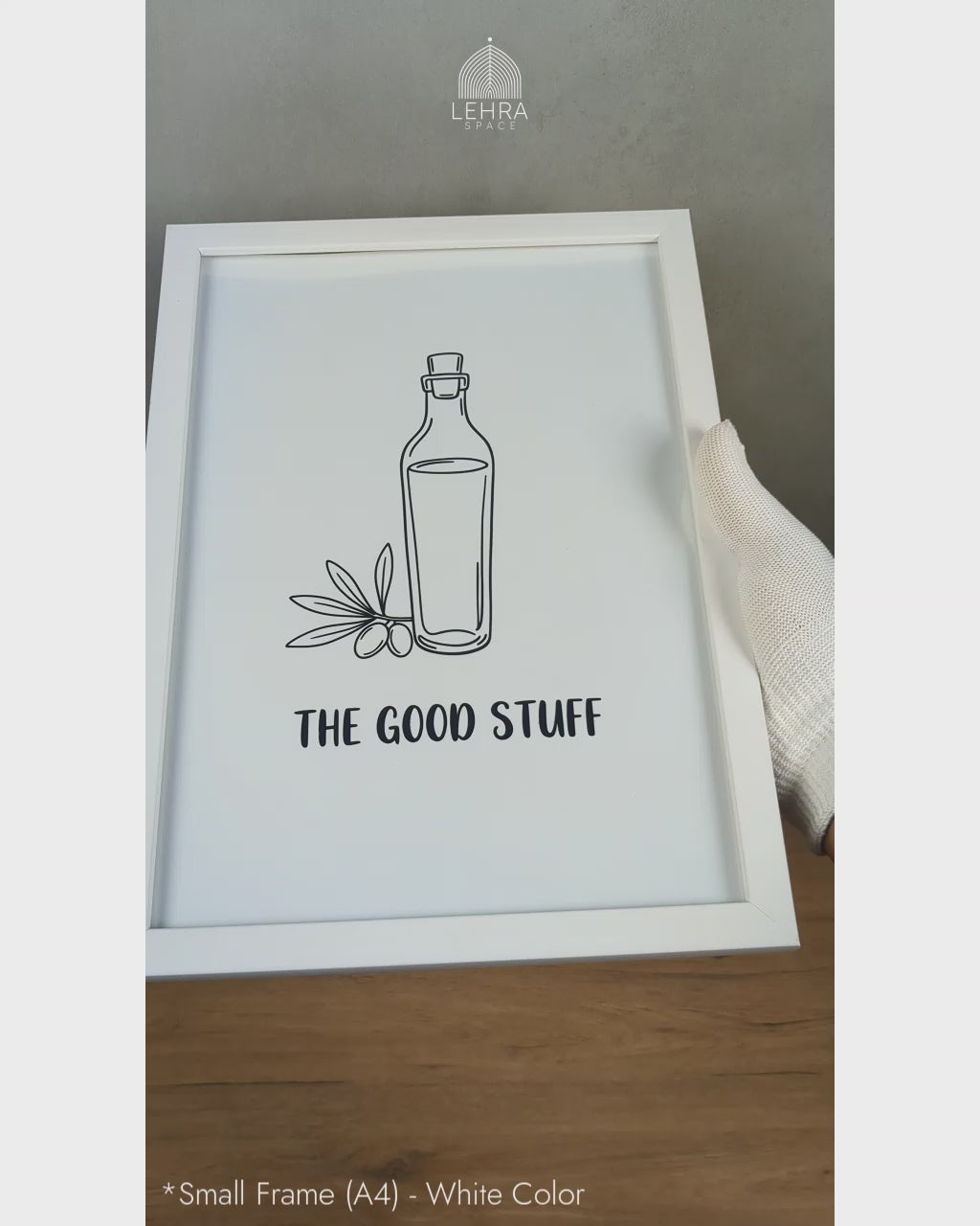 The Good Stuff - Minimalist Kitchen Quotes #04 - Glass Framed Wall Art