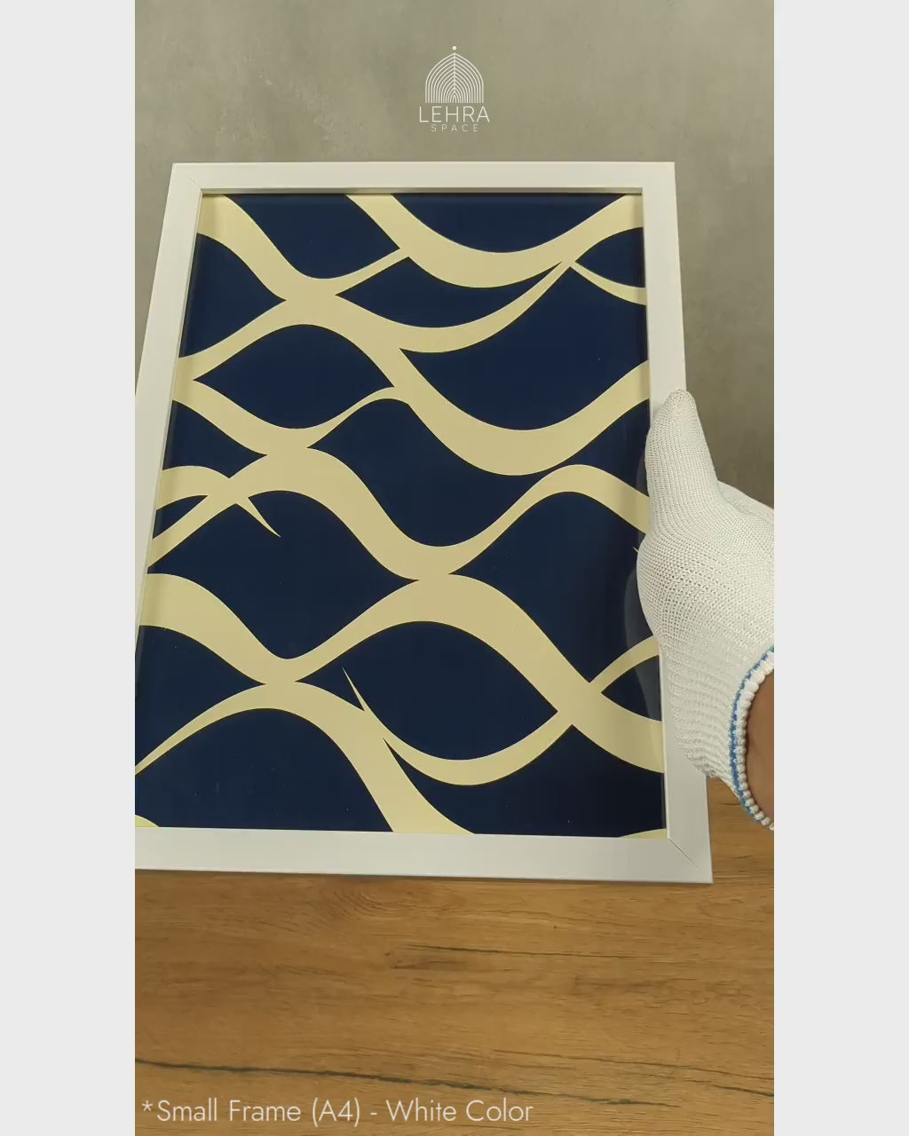 Modern Indigo Abstract Patterns #05 - Glass Framed Wall Art