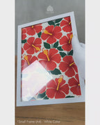 Red Hibiscus - Sri Lankan Floral Patterns #09 - Glass Framed Wall Art