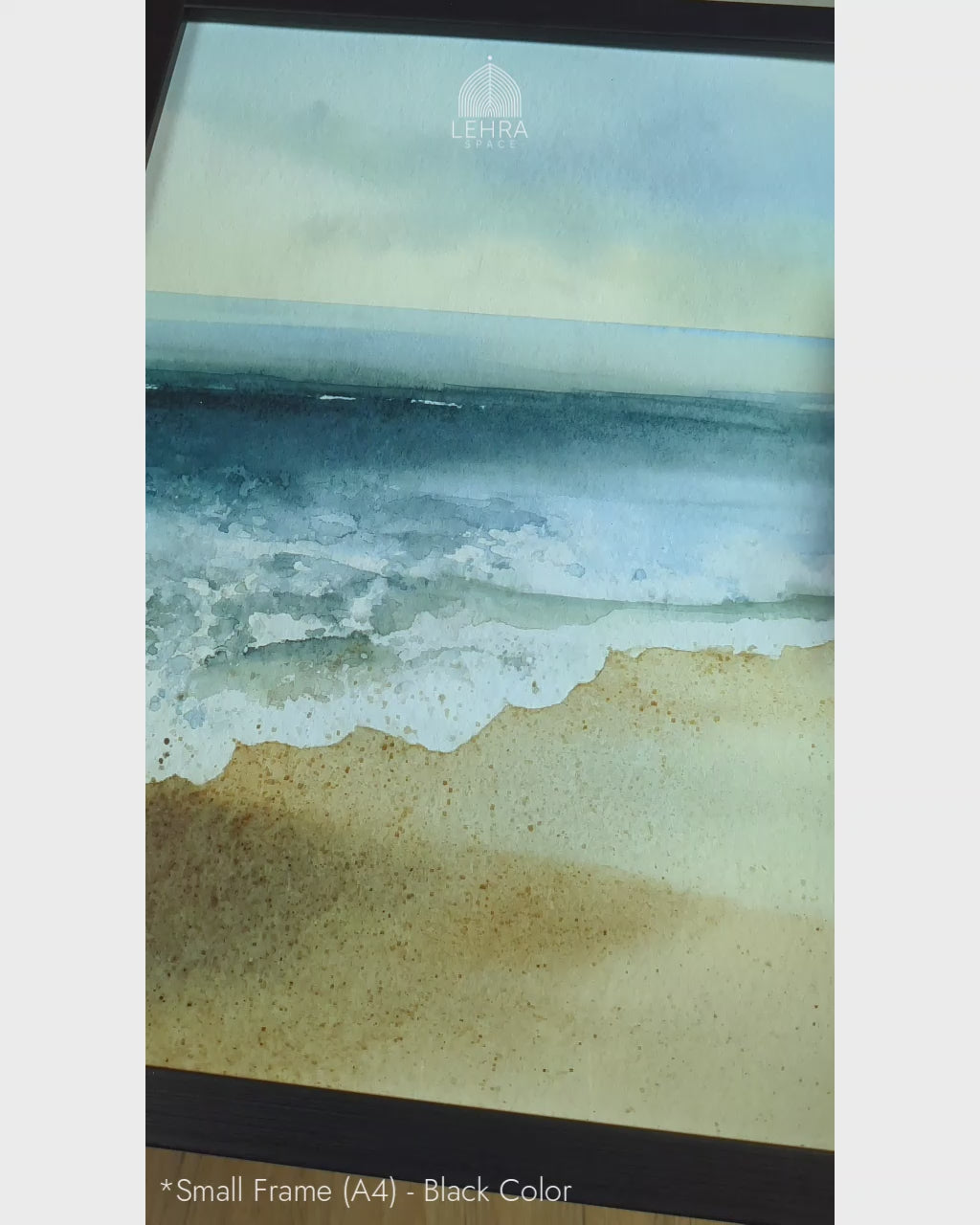 Azure Ocean Wash - Abstract Watercolor Landscapes #03 - Glass Framed Wall Art