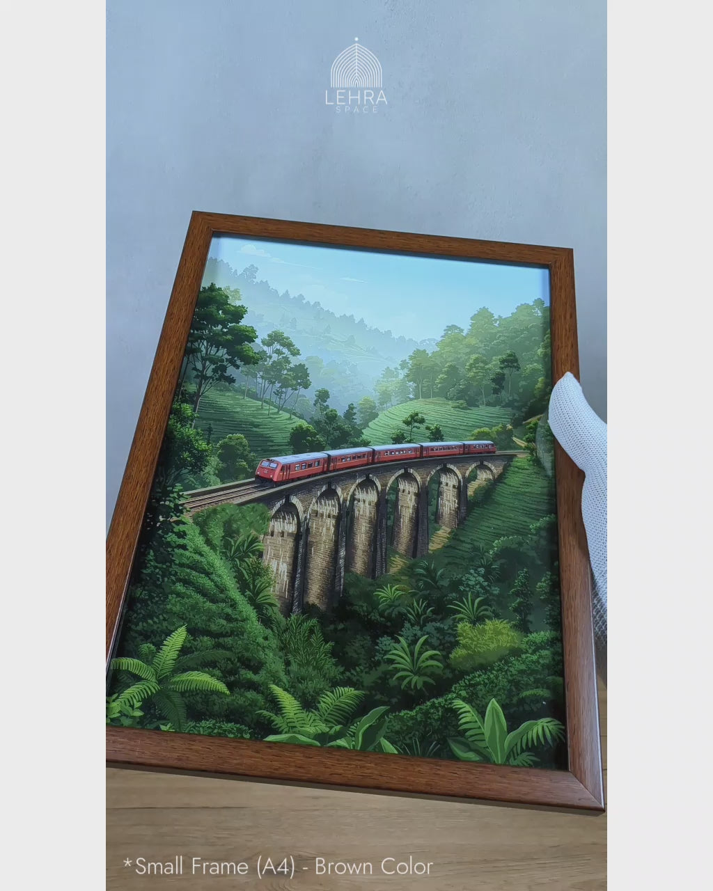 Nine Arch Train - Ceylon Scenery Illustrated #03 - Glass Framed Wall Art