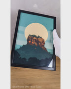Sigiriya Moonrise - Ceylon Landscapes by Moonlight #03 - Glass Framed Wall Art