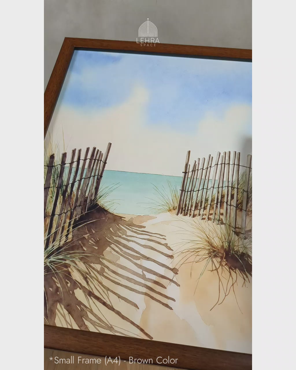 Coastal Dune Path - Nature in Watercolor #02 - Glass Framed Wall Art