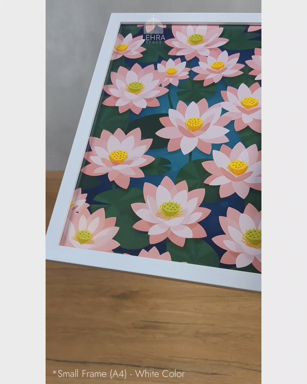 Pink Lotus - Sri Lankan Floral Patterns #01 - Glass Framed Wall Art