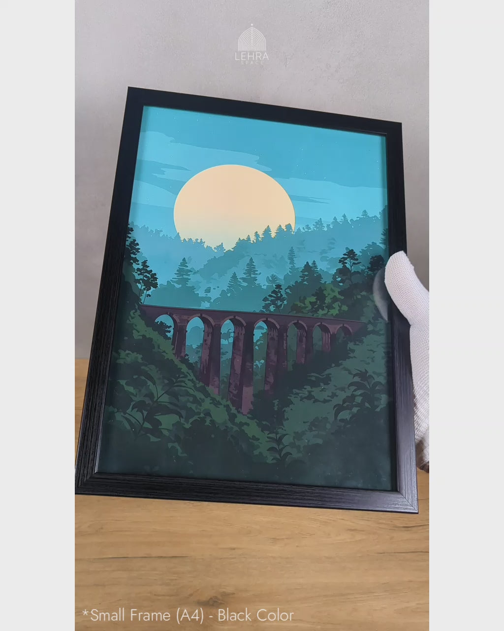 Nine Arch in Mist - Ceylon Landscapes by Moonlight #02 - Glass Framed Wall Art